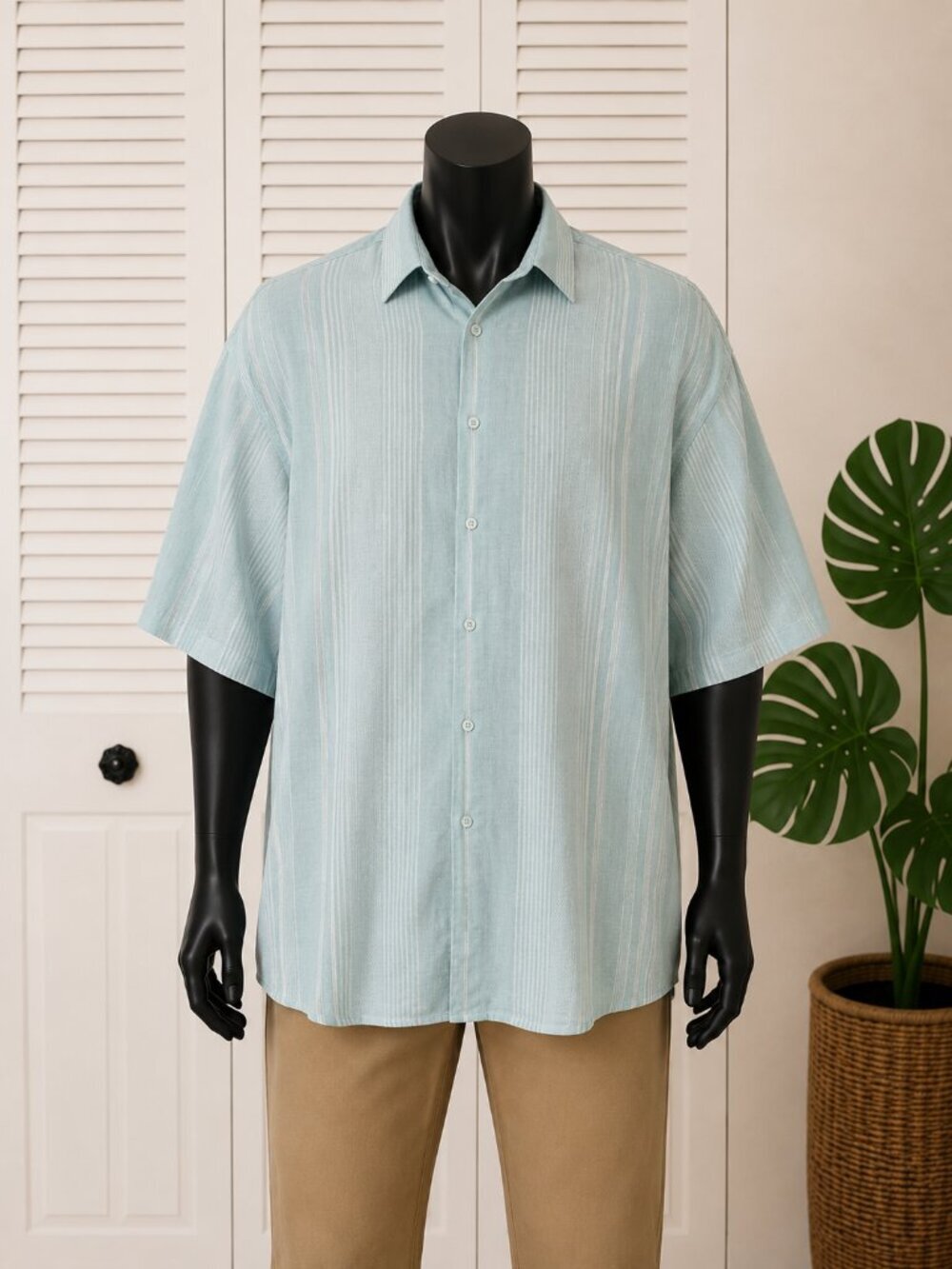 Cubavera blue turquoise Men's short sleeve shirt size 4x